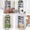 3-Tier Industrial Over-The-Toilet Storage Shelf | Freestanding Bathroom Organizer with Toilet Paper Holder & 4 Hooks | Heavy-Duty Metal Wire Rack, Space-Saving Brown Design